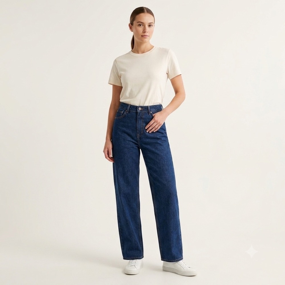 Denim Forum Joni Loose High Rise Jeans Dark Wash Size 28 Aritzia Minimalist